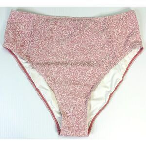 Andie Swim 90s High Waisted Cheeky Swimsuit Bikini Bottom Rose Pink Eco Nylon XL